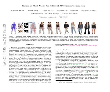 Paper thumbnail for Gaussian Shell Maps for Efficient 3D Human Generation