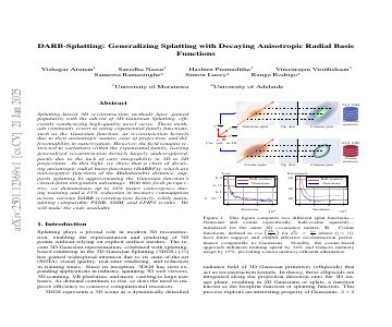 Paper thumbnail for DARB-Splatting: Generalizing Splatting with Decaying Anisotropic Radial Basis Functions