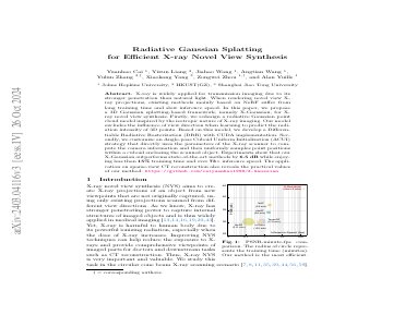 Paper thumbnail for Radiative Gaussian Splatting for Efficient X-ray Novel View Synthesis