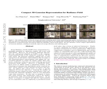 Paper thumbnail for Compact 3D Gaussian Representation for Radiance Field