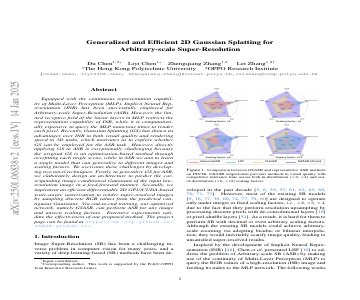 Paper thumbnail for Generalized and Efficient 2D Gaussian Splatting for Arbitrary-scale Super-Resolution