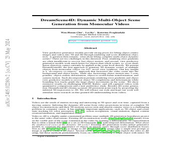 Paper thumbnail for DreamScene4D: Dynamic Multi-Object Scene Generation from Monocular Videos
