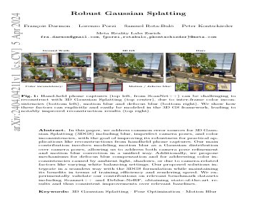 Paper thumbnail for Robust Gaussian Splatting