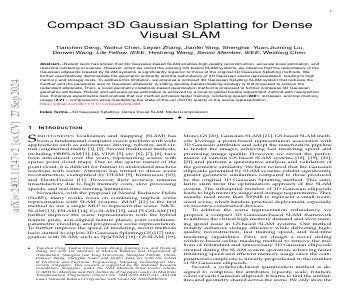 Paper thumbnail for Compact 3D Gaussian Splatting For Dense Visual SLAM