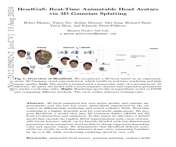 Paper thumbnail for HeadGaS: Real-Time Animatable Head Avatars via 3D Gaussian Splatting