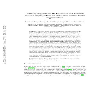 Paper thumbnail for CoSSegGaussians: Compact and Swift Scene Segmenting 3D Gaussians