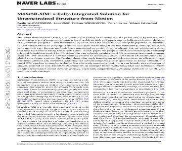 Paper thumbnail for MASt3R-SfM: a Fully-Integrated Solution for Unconstrained Structure-from-Motion