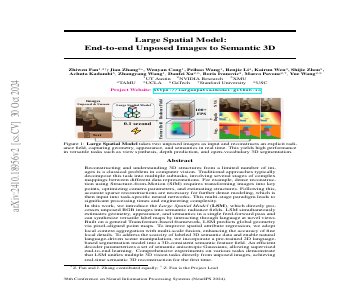 Paper thumbnail for Large Spatial Model: End-to-end Unposed Images to Semantic 3D
