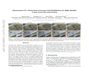 Paper thumbnail for Momentum-GS: Momentum Gaussian Self-Distillation for High-Quality Large Scene Reconstruction