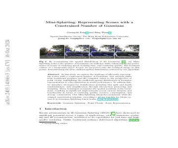 Paper thumbnail for Mini-Splatting: Representing Scenes with a Constrained Number of Gaussians