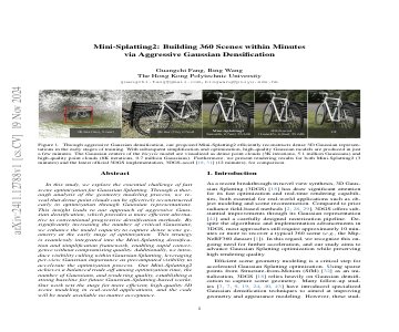 Paper thumbnail for Mini-Splatting2: Building 360 Scenes within Minutes via Aggressive Gaussian Densification