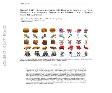 Paper thumbnail for FDGaussian: Fast Gaussian Splatting from Single Image via Geometric-aware Diffusion Model