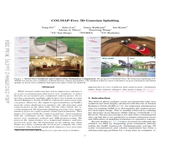 Paper thumbnail for COLMAP-Free 3D Gaussian Splatting