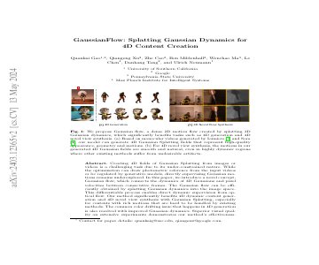 Paper thumbnail for GaussianFlow: Splatting Gaussian Dynamics for 4D Content Creation
