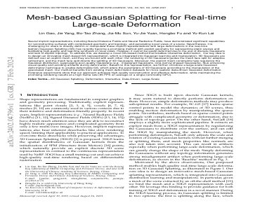 Paper thumbnail for Mesh-based Gaussian Splatting for Real-time Large-scale Deformation