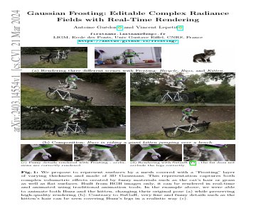 Paper thumbnail for Gaussian Frosting: Editable Complex Radiance Fields with Real-Time Rendering