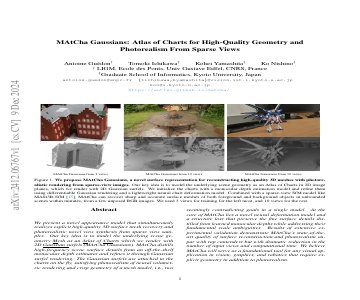 Paper thumbnail for MAtCha Gaussians: Atlas of Charts for High-Quality Geometry and Photorealism From Sparse Views