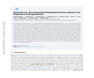 Paper thumbnail for EnerVerse: Envisioning Embodied Future Space for Robotics Manipulation