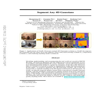 Paper thumbnail for Segment Any 4D Gaussians