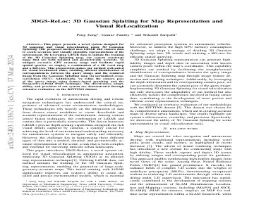 Paper thumbnail for 3DGS-ReLoc: 3D Gaussian Splatting for Map Representation and Visual ReLocalization