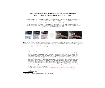 Paper thumbnail for Optimizing Dynamic NeRF and 3DGS with No Video Synchronization