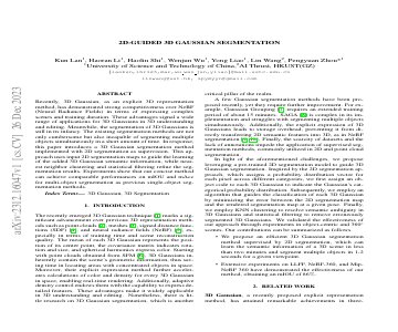Paper thumbnail for 2D-Guided 3D Gaussian Segmentation