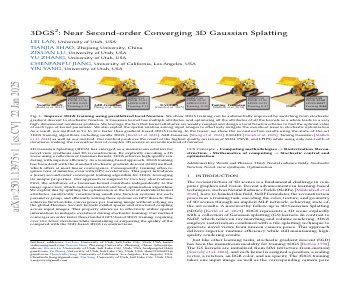 Paper thumbnail for 3DGS$^2$: Near Second-order Converging 3D Gaussian Splatting