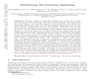 Paper thumbnail for Deblurring 3D Gaussian Splatting