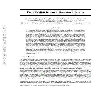 Paper thumbnail for Fully Explicit Dynamic Gaussian Splatting