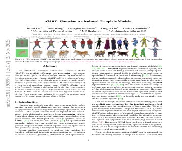Paper thumbnail for GART: Gaussian Articulated Template Models