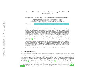 Paper thumbnail for GaussNav: Gaussian Splatting for Visual Navigation