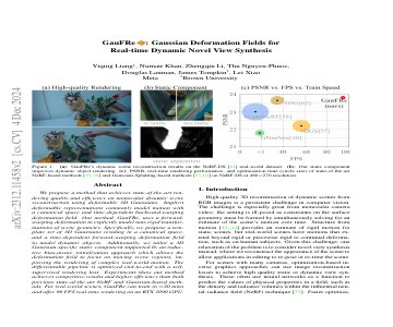 Paper thumbnail for GauFRe: Gaussian Deformation Fields for Real-time Dynamic Novel View Synthesis