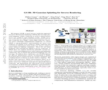 Paper thumbnail for GS-IR: 3D Gaussian Splatting for Inverse Rendering