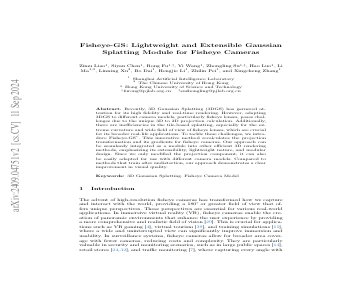 Paper thumbnail for Fisheye-GS: Lightweight and Extensible Gaussian Splatting Module for Fisheye Cameras