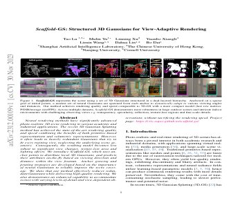 Paper thumbnail for Scaffold-GS: Structured 3D Gaussians for View-Adaptive Rendering