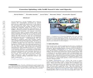 Paper thumbnail for Gaussian Splatting with NeRF-based Color and Opacity