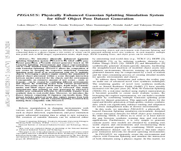 Paper thumbnail for PEGASUS: Physically Enhanced Gaussian Splatting Simulation System for 6DOF Object Pose Dataset Generation