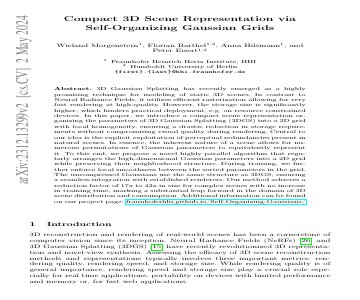 Paper thumbnail for Compact 3D Scene Representation via Self-Organizing Gaussian Grids