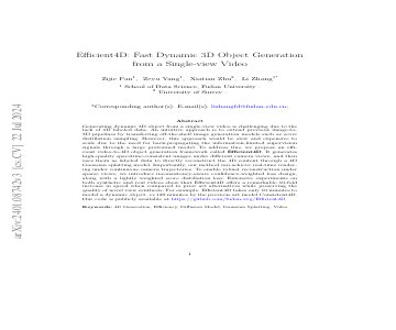 Paper thumbnail for Fast Dynamic 3D Object Generation from a Single-view Video