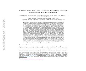 Paper thumbnail for BAGS: Blur Agnostic Gaussian Splatting through Multi-Scale Kernel Modeling