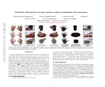 Paper thumbnail for MANUS: Markerless Hand-Object Grasp Capture using Articulated 3D Gaussians