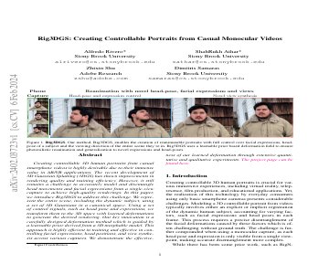 Paper thumbnail for Rig3DGS: Creating Controllable Portraits from Casual Monocular Videos