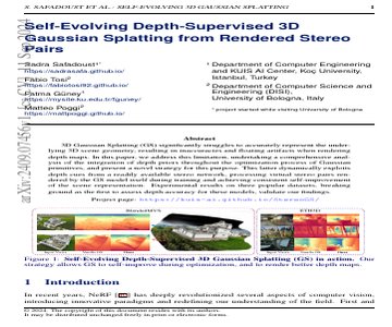 Paper thumbnail for Self-Evolving Depth-Supervised 3D Gaussian Splatting from Rendered Stereo Pairs