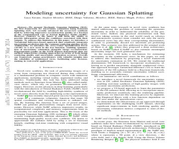Paper thumbnail for Modeling uncertainty for Gaussian Splatting