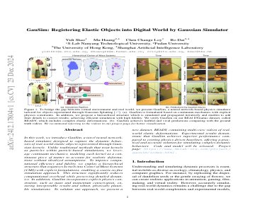 Paper thumbnail for GauSim: Registering Elastic Objects into Digital World by Gaussian Simulator
