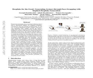 Paper thumbnail for ImplicitDeepfake: Plausible Face-Swapping through Implicit Deepfake Generation using NeRF and Gaussian Splatting