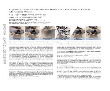 Paper thumbnail for Dynamic Gaussian Marbles for Novel View Synthesis of Casual Monocular Videos
