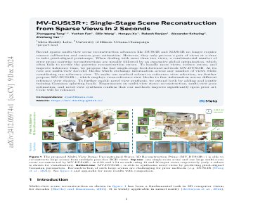 Paper thumbnail for MV-DUSt3R+: Single-Stage Scene Reconstruction from Sparse Views In 2 Seconds