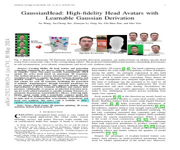 Paper thumbnail for GaussianHead: High-fidelity Head Avatars with Learnable Gaussian Derivation
