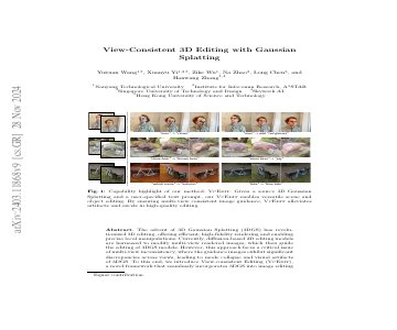 Paper thumbnail for View-Consistent 3D Editing with Gaussian Splatting